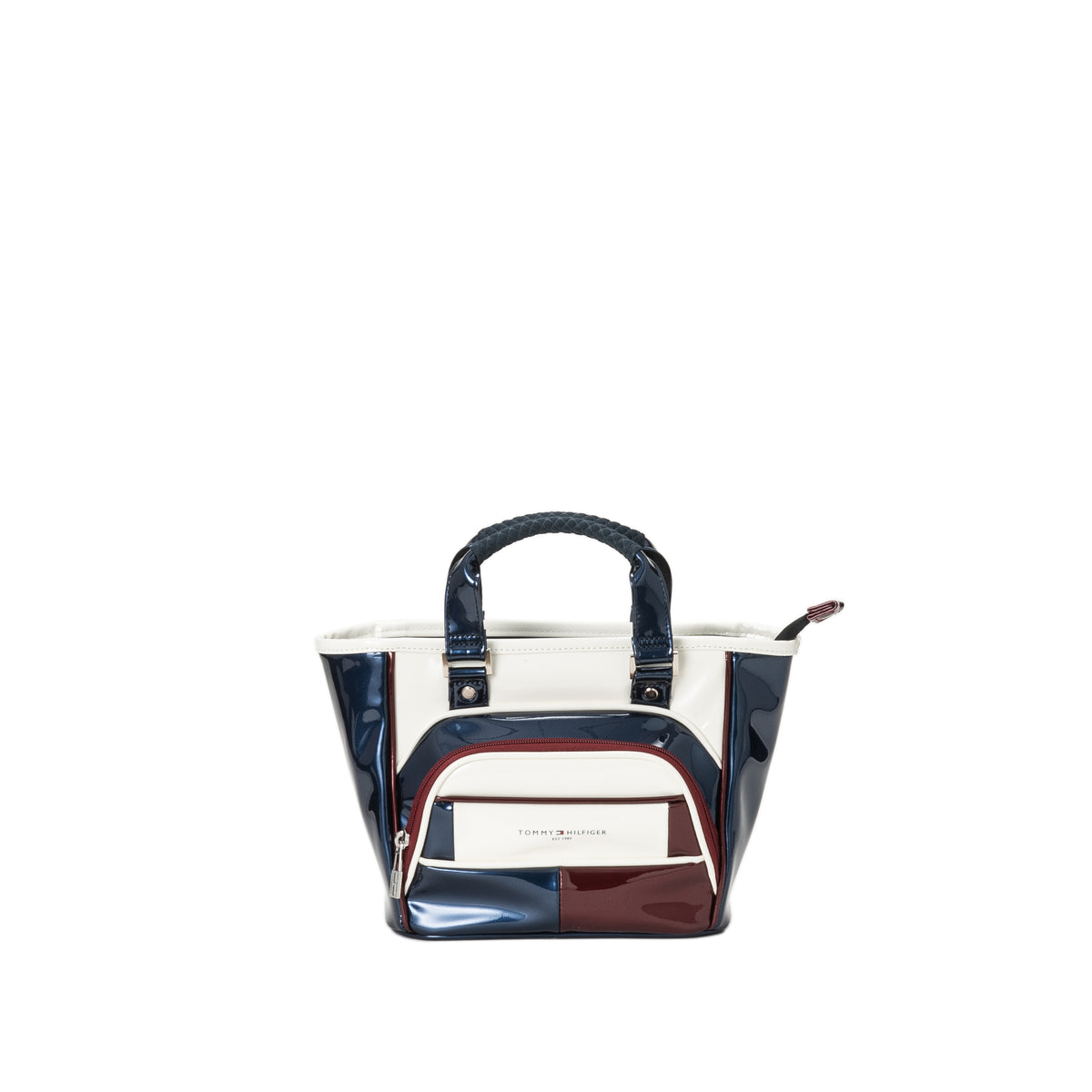 【優待特選店】TOMMY HILFIGER Golf UNISEXエナメルラウンドバッグ　トリコロール