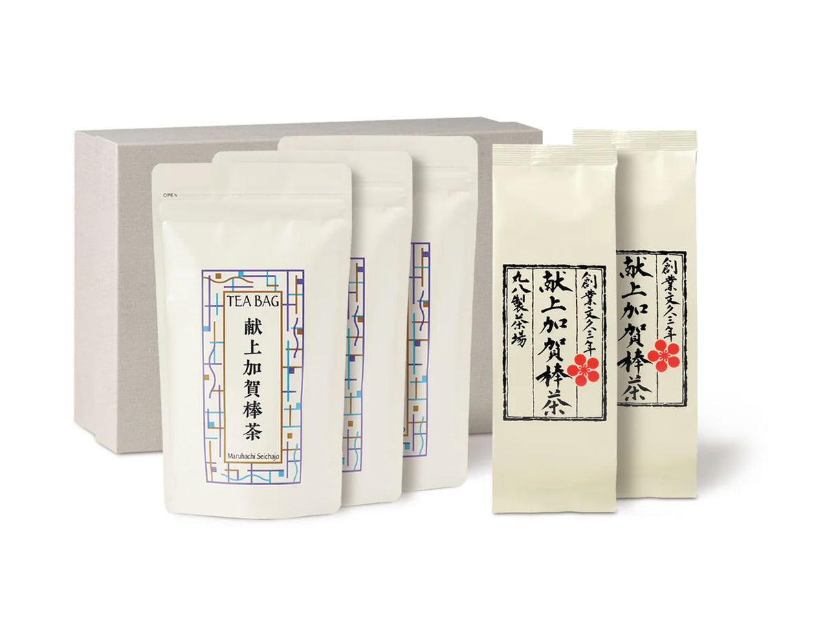 【丸八製茶場店】献上加賀棒茶 詰合せ（袋入60g／2袋 と ティーバッグ 3g×12ヶ／3袋）